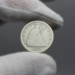 1875 CC Liberty Seated Twenty Cent Piece in AG/G Condition 1875 CC Liberty Seated Twenty Cent Piece in AG/G Condition