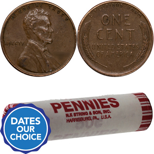 (1909-1958)* Lincoln Wheat Cent Roll in BU Date Our Choice (1909-1958)* Lincoln Wheat Cent Roll in BU Date Our Choice