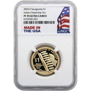 2024 S Sacagawea Dollar PF70 UC NGC Made in the USA Holder 2024 S Sacagawea Dollar PF70 UC NGC Made in the USA Holder