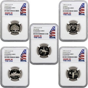 1999 S Statehood Quarter Set PF70 UC NGC Made in the USA Holder 1999 S Statehood Quarter Set PF70 UC NGC Made in the USA Holder
