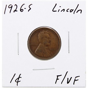 1926 S Lincoln Cent Wheat Reverse F/VF Condition 1926 S Lincoln Cent Wheat Reverse F/VF Condition