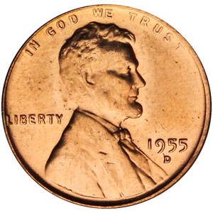 1955 D Lincoln Cent RD Wheat Reverse Choice BU 1955 D Lincoln Cent RD Wheat Reverse Choice BU