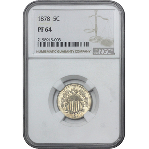 1878 Shield Nickel PF64 NGC Brown Label 1878 Shield Nickel PF64 NGC Brown Label
