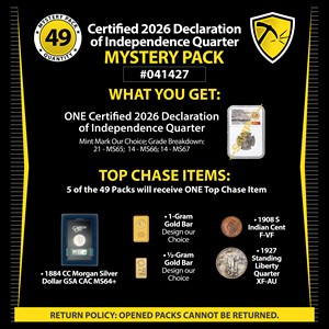 Certified 2026 Declaration of Independence Quarter Mystery Pack #041427