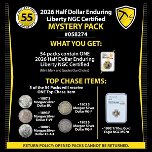 2026 Half Dollar Enduring Liberty NGC Certified Mystery Pack #058274 2026 Half Dollar Enduring Liberty NGC Certified Mystery Pack #058274
