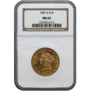 1901 S $10 Gold Liberty MS63 NGC Brown Label