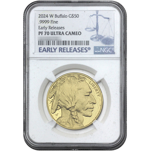 2024 Gold Buffalo 1oz BU Coin PF70 UC ER NGC Blue Label
