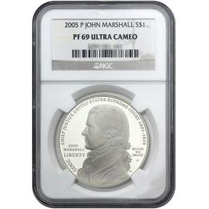 2005 P Chief Justice John Marshall Silver Dollar PR66 DCAM PCGS 2005 P Chief Justice John Marshall Silver Dollar PR66 DCAM PCGS