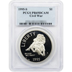 1995 S Civil War Silver Dollar PR69 DCAM PCGS