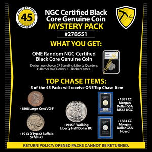 NGC Certified Black Core Genuine Coin Mystery Pack #278551