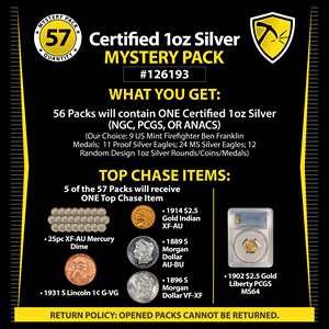 Random Certified 1oz Silver Bullion Mystery Pack #126193