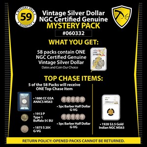 Vintage Silver Dollar NGC Certified Genuine Mystery Pack #060332