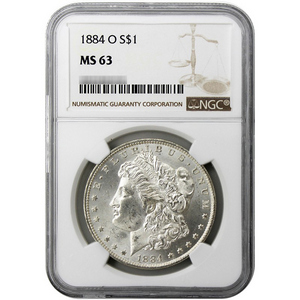 1884 O Morgan Silver Dollar MS63 NGC Brown Label 1884 O Morgan Silver Dollar MS63 NGC Brown Label