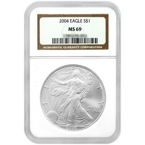 2004 Silver American Eagle MS69 NGC Brown Label 2004 Silver American Eagle MS69 NGC Brown Label