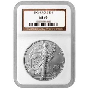 2006 Silver American Eagle MS69 NGC Brown Label 2006 Silver American Eagle MS69 NGC Brown Label
