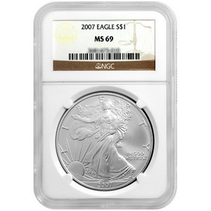 2007 Silver American Eagle MS69 NGC Brown Label 2007 Silver American Eagle MS69 NGC Brown Label