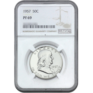 1957 Proof Franklin Silver Half Dollar PF69 NGC