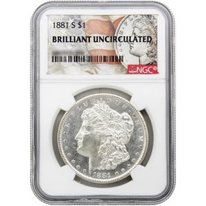 1881 S Morgan Silver Dollar BU NGC Morgan/Flag Label 1881 S Morgan Silver Dollar BU NGC Morgan/Flag Label