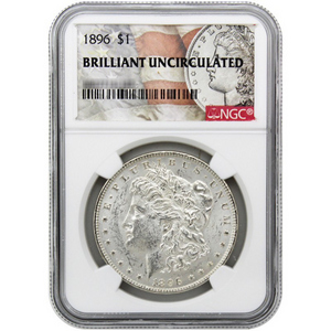 1896 Morgan Silver Dollar BU NGC Morgan/Flag Label 1896 Morgan Silver Dollar BU NGC Morgan/Flag Label