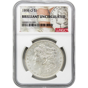 1898 O Morgan Silver Dollar BU NGC Morgan/Flag Label 1898 O Morgan Silver Dollar BU NGC Morgan/Flag Label