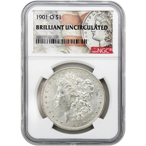 1901 O Morgan Silver Dollar BU NGC Morgan/Flag Label 1901 O Morgan Silver Dollar BU NGC Morgan/Flag Label