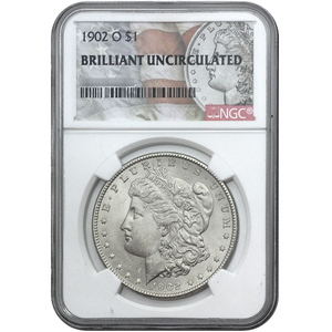 1902 O Morgan Silver Dollar BU NGC Morgan/Flag Label