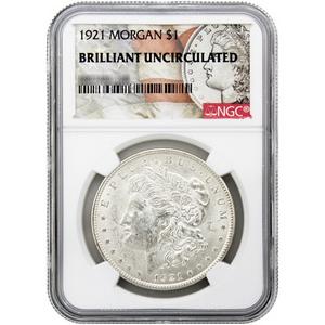 1921 Morgan Silver Dollar BU NGC Morgan/Flag Label 1921 Morgan Silver Dollar BU NGC Morgan/Flag Label