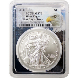 2020 Silver American Eagle MS70 FDI PCGS Eagle Frame 2020 Silver American Eagle MS70 FDI PCGS Eagle Frame