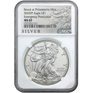 2020(P) Silver American Eagle Emergency Production MS69 NGC ALS Label
