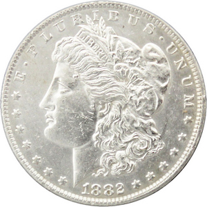 1882 O Over S Morgan Silver Dollar AU/BU Condition
