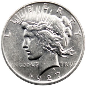 1927 D Peace Silver Dollar AU/BU Condition