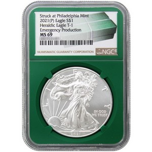2021 (P) Silver American Eagle Type 1 Heraldic Eagle MS69 NGC Green Core 2021 (P) Silver American Eagle Type 1 Heraldic Eagle MS69 NGC Green Core