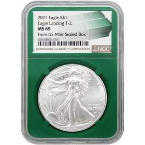 2021 Type 2 Silver American Eagle MS69 NGC Green Core 2021 Type 2 Silver American Eagle MS69 NGC Green Core