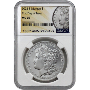 2021 S 100th Anniversary of the Last Morgan Silver Dollar MS70 FDI NGC Centennial Label 2021 S 100th Anniversary of the Last Morgan Silver Dollar MS70 FDI NGC Centennial Label