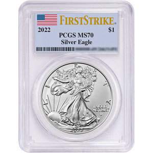 2022 Silver American Eagle MS70FS PCGS Flag Label 2022 Silver American Eagle MS70FS PCGS Flag Label