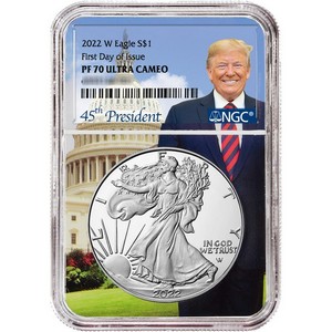 2022 W Silver American Eagle Coin PF70 UC FDI NGC Trump Core 2022 W Silver American Eagle Coin PF70 UC FDI NGC Trump Core