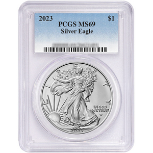 2023 Silver American Eagle MS69 PCGS Blue Label 2023 Silver American Eagle MS69 PCGS Blue Label