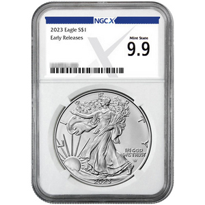 2023 Silver American Eagle MS9.9 ER NGCX Label 2023 Silver American Eagle MS9.9 ER NGCX Label