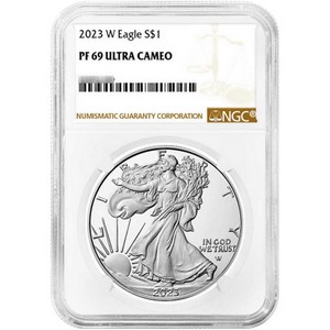 2023 W Silver American Eagle Coin PF69 UC NGC Brown Label 2023 W Silver American Eagle Coin PF69 UC NGC Brown Label