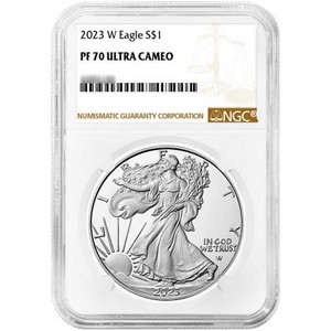 2023 W Silver American Eagle Coin PF70 UC NGC Brown Label 2023 W Silver American Eagle Coin PF70 UC NGC Brown Label
