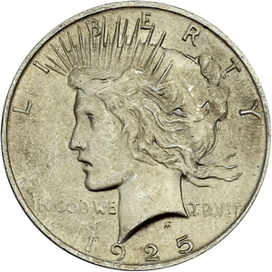 1925 Peace Silver Dollar AU/BU Condition