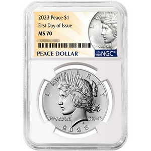 2023 Peace Silver Dollar MS70 FDI NGC Peace Dollar Label 2023 Peace Silver Dollar MS70 FDI NGC Peace Dollar Label