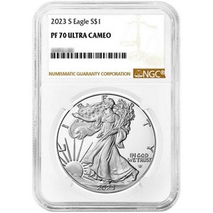 2023 S Silver American Eagle Coin PF70 UC NGC Brown Label 2023 S Silver American Eagle Coin PF70 UC NGC Brown Label