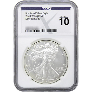 2023 W Burnished Silver American Eagle MS10 ER NGCX Label 2023 W Burnished Silver American Eagle MS10 ER NGCX Label
