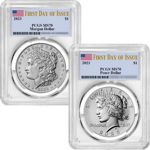 2023 Morgan and Peace Silver Dollar Set MS69 Early Releases