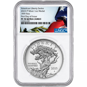 2023 P Silver American Liberty Series 1oz Medal PF70 UC FDI NGC Flag/Olive Branch Label 2023 P Silver American Liberty Series 1oz Medal PF70 UC FDI NGC Flag/Olive Branch Label