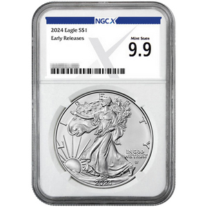 2024 Silver American Eagle Coin MS9.9 ER NGCX Label 2024 Silver American Eagle Coin MS9.9 ER NGCX Label