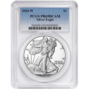 2024 W Silver American Eagle Coin PR69 DCAM PCGS Standard Blue Label 2024 W Silver American Eagle Coin PR69 DCAM PCGS Standard Blue Label
