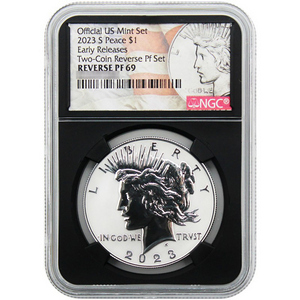 2023 S Peace Silver Dollar Set Rev PF69 ER NGC Black Core 2023 S Peace Silver Dollar Set Rev PF69 ER NGC Black Core