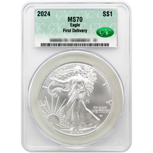 2024 Silver American Eagle Coin MS70 First Delivery CAC 2024 Silver American Eagle Coin MS70 First Delivery CAC